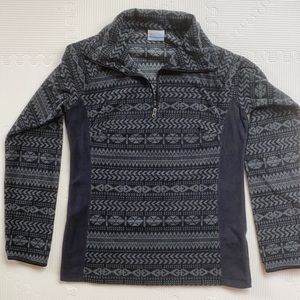 Columbia Grey & Black pattern zip up sweater